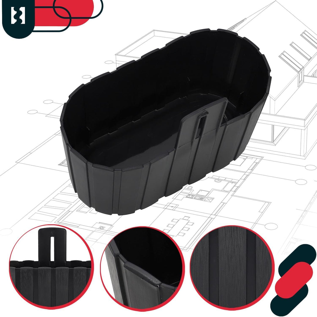 KOTARBAU® 6er Set Blumenkasten Balkon - Wandampel - Blumentopf - 28x14cm H: 13cm Anthrazit - Wandamp