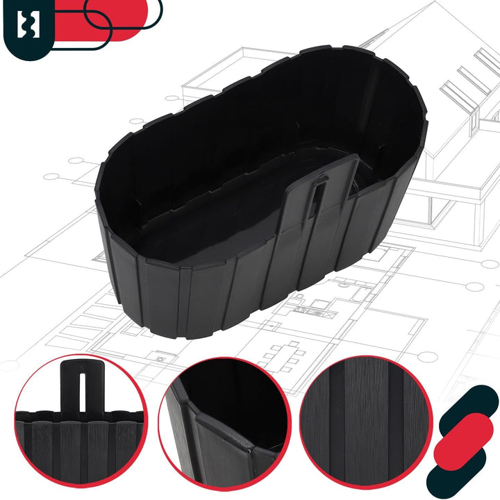 KOTARBAU® 4er Set Blumenkasten Balkon - Wandampel - Blumentopf - 28x14cm H: 13cm Anthrazit - Wandamp