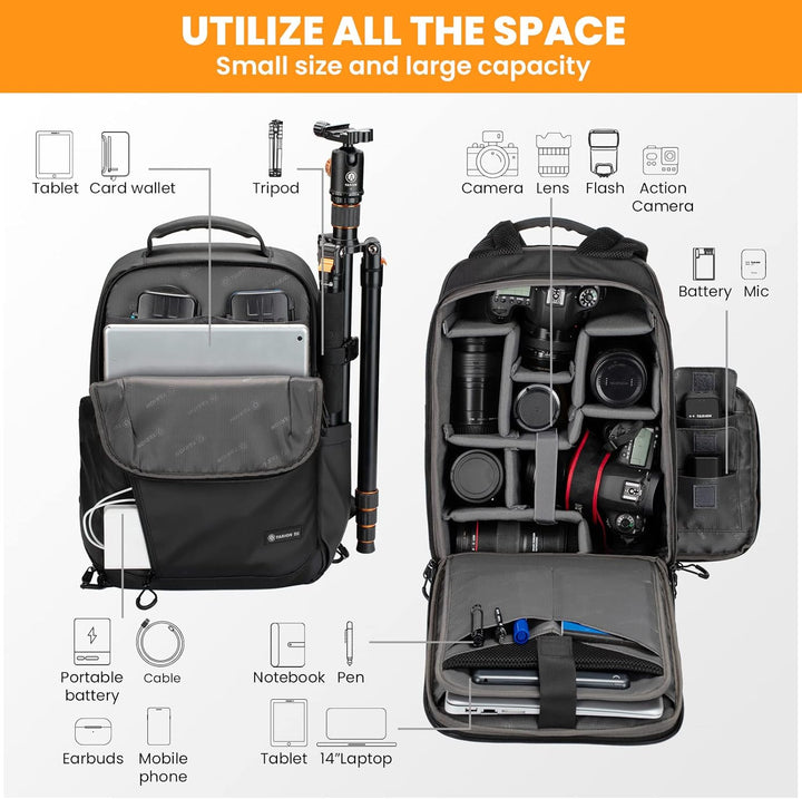 TARION Kamerarucksack, Wasserdicht Fotorucksack SLR Kameratasche Kamera Rucksack & SanDisk Extreme P