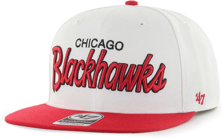 '47 NHL Chicago Blackhawks Cap Basecap Baseballcap Crosstown Script TT Kappe