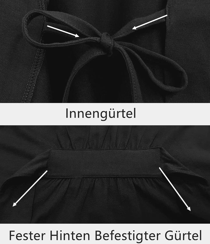 COLORFULLEAF 100% Baumwolle Bademantel Damen Kurz Morgenmantel Leicht Knielang Kimono Saunamantel Na