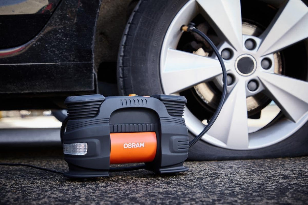 OSRAM TYREinflate 830, 12V DC grosser Fahrzeug Reifenfüller, mit Auto-Stopp und LED-Licht,Ventil zum