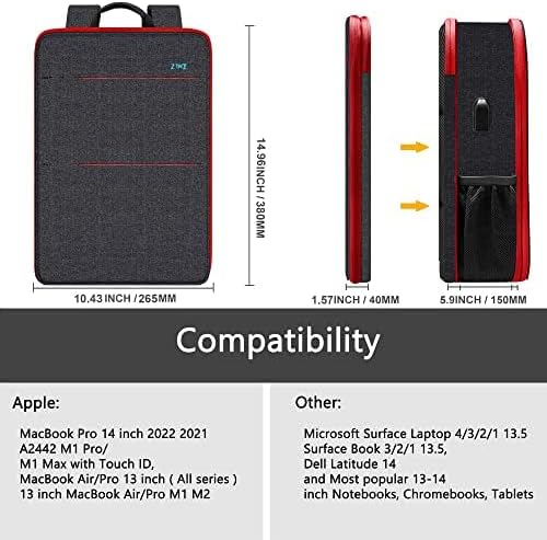 ZINZ 13 14 15 16 Zoll Schlank und Erweiterbar Laptop Rucksack Wasserdicht Notebook Tasche für Männer