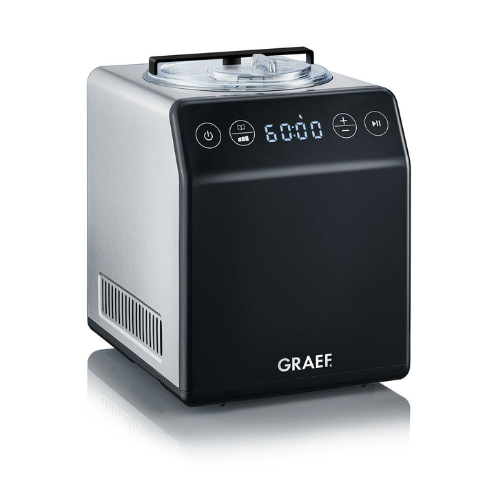 Graef Eismaschine IM700EU Edelstahl, mit Cream Control, Timer, Touch Display,Yoghurtfunktion, heraus