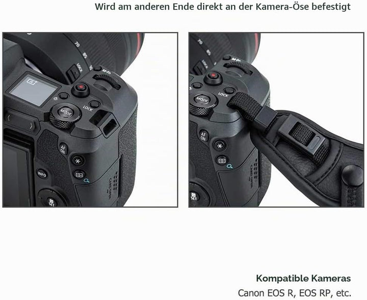 JJC Handschlaufe HS-ML1M Mit Arca Swiss Typenschild, Schwarz, Mit Arca Swiss Typenschild, Schwarz