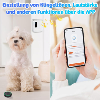 DAYTEE Daytech Katzenklingel/Hundetürklingel Auf Handy, WiFi Tuya Smart Katzenklingel, Berühren Auss