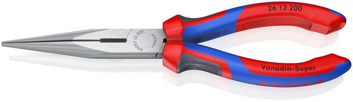 KNIPEX Flachrundzange mit Schneide, 200 mm, Chrom-Vanadium Stahl, formstabil bei Verwindung durch el