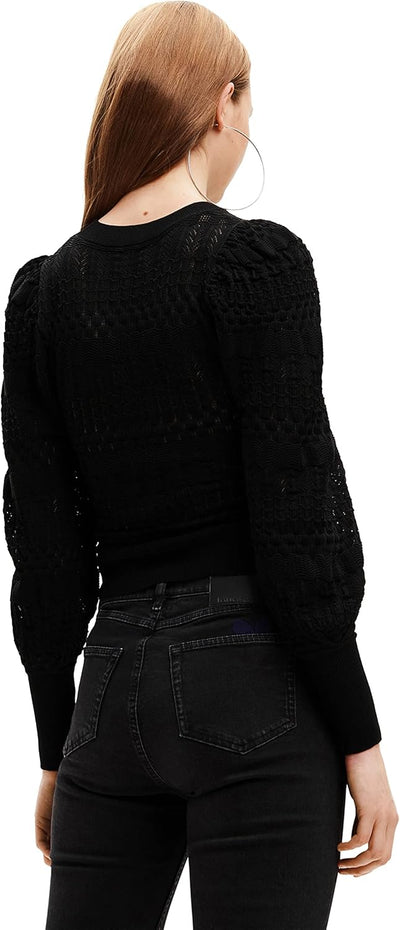 Desigual Damen Pullover Sweater S Schwarz, S Schwarz