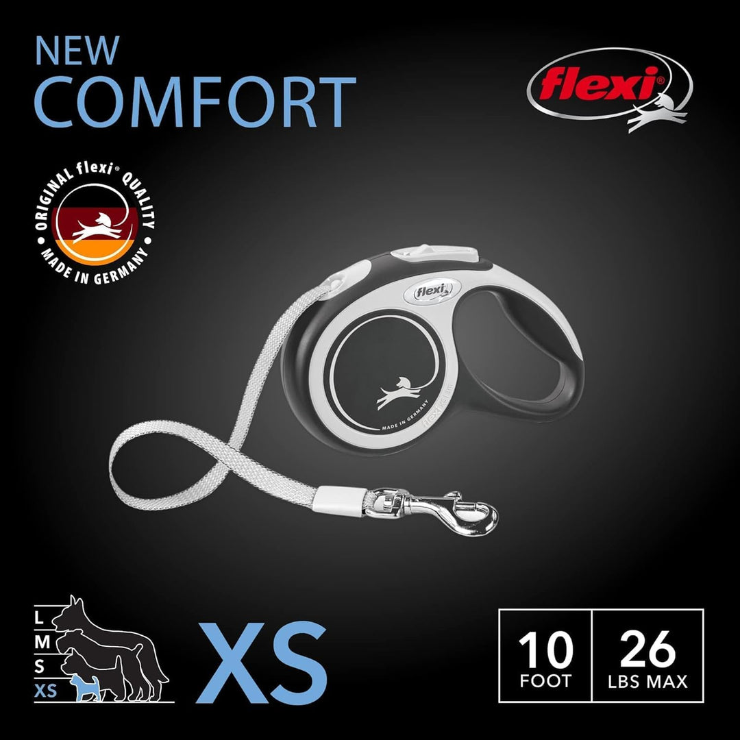 FLEXI New Comfort einziehbare Hundeleine (Klebeband), ergonomisch, langlebig und verhedderungsfrei,