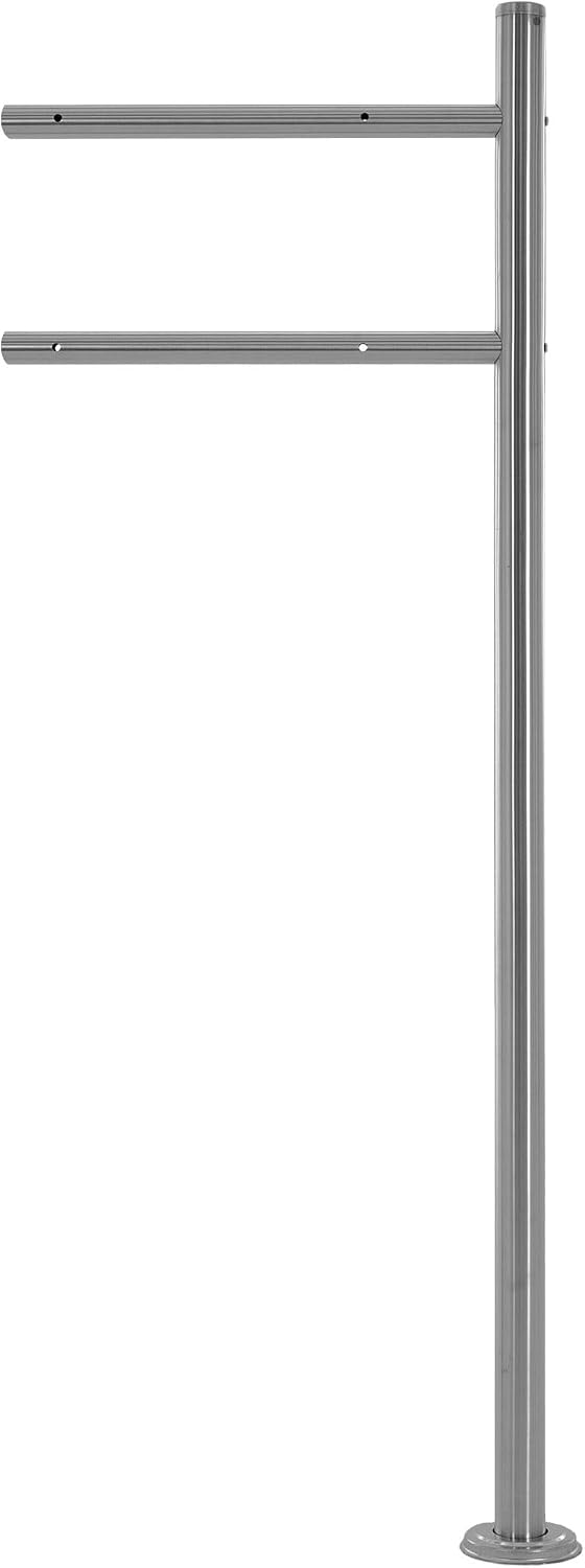 ECD Germany Standbriefkasten mit Zeitungsfach, Design Briefkasten mit Pfosten, Briefkastenanlage, Br