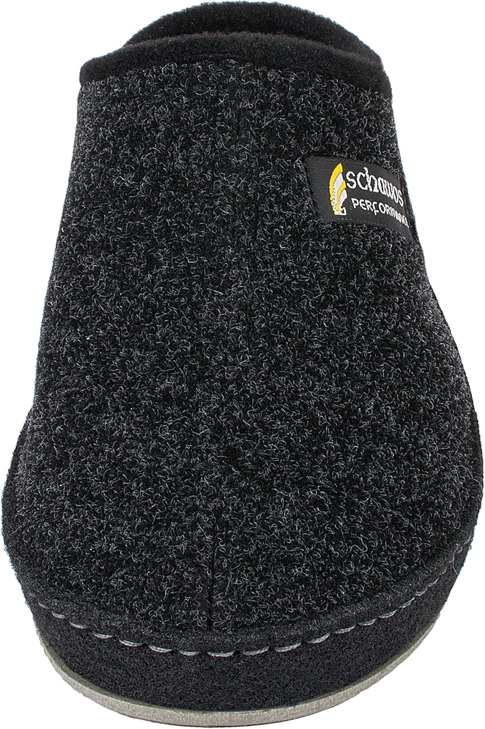 SCHAWOS Herren Filz Hausschuh 6030 mit Fussbett Feste Sohle rutschhemmend 40 EU Schwarz, 40 EU Schwa