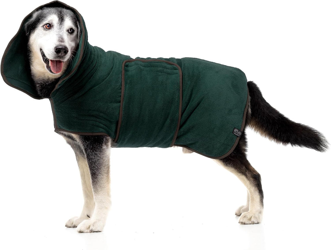Lucky Paws® Hundebademantel – doppellagiger, Ultra-absorbierender & luxuriös weicher Bademantel Hund