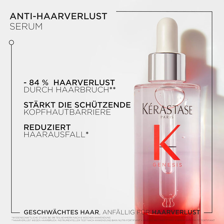 Kérastase Pflegeset mit Shampoo und Anti-Haarausfall Serum für feines und brüchiges Haar, Haarbad ge