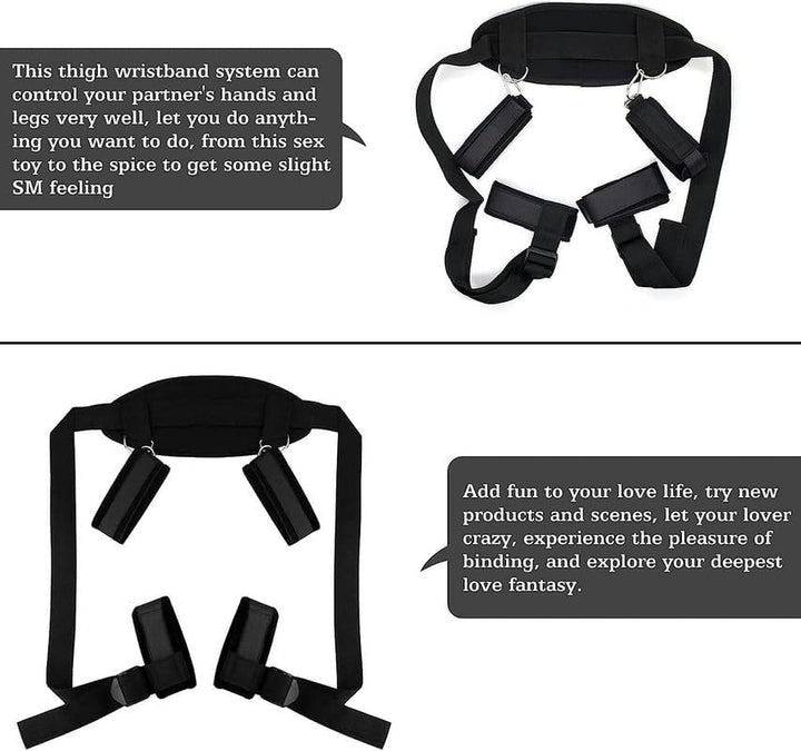 Schwarzer Nylon Verstellbarer Fitness-Yoga-GüRtel FüR Krafttraining Der HäNde Und Beine, Paargeschen