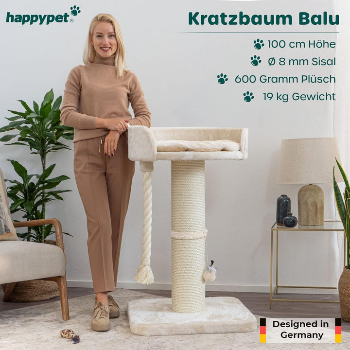 HAPPYPET Premium Kratzbaum 'Balu' Grosse Katzen Stabil - Katzenbaum, Kletterbaum, für Maine Coon, Ra