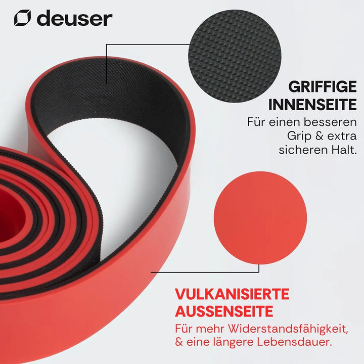Deuserband Original Widerstandsband Gymnastikband aus Naturkautschuk, vegan, rutschfest, In Deutschl
