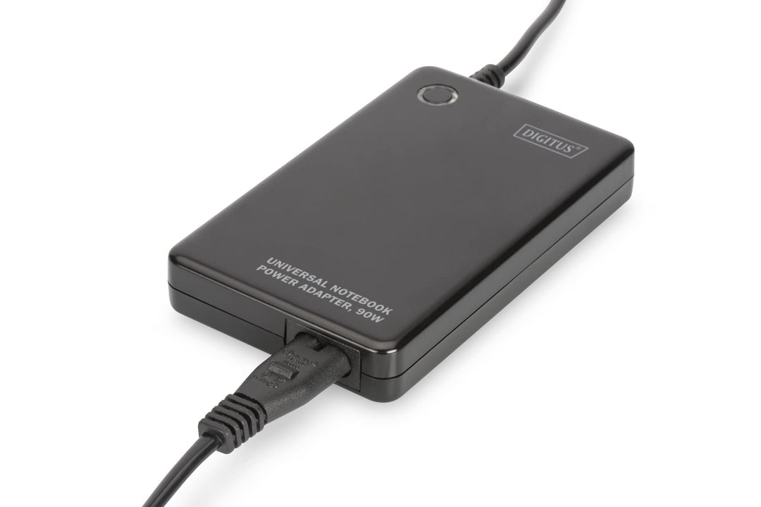 DIGITUS Universal Notebook Netzteil, 90W, USB Lade-Buchse 5V/2A, 11 wechselbare Steckeraufsätze, sch