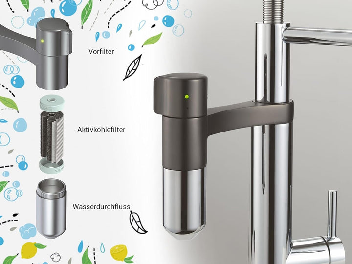 Franke VITAL J 120.0551.218 Spültischarmatur, Chrom/schwarz, Chrom/Schwarz