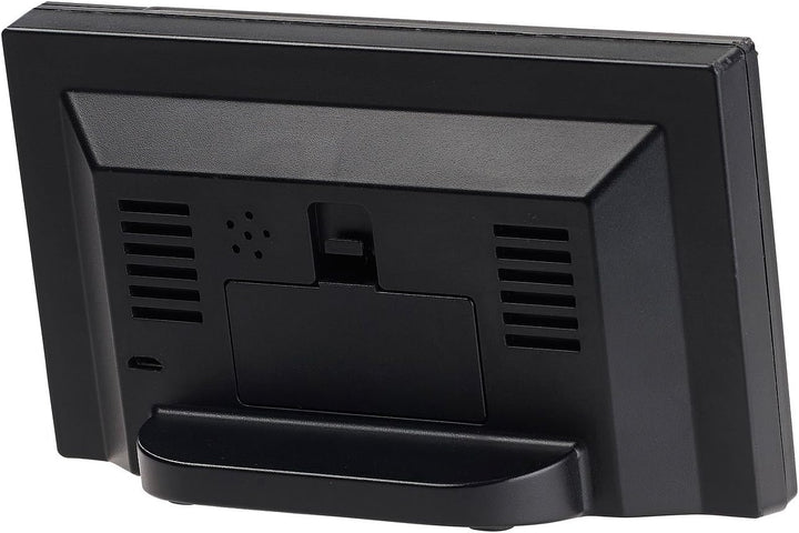 infactory Wecker mit Netzteil: Funkwecker mit Temperatur-Anzeige, USB-Ladestation (2 A), 2 Weckzeite