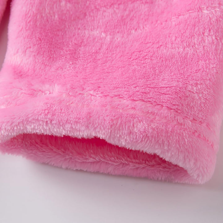 Bademantel für Mädchen, einfarbig, mit Kapuze, Flanell-Fleece-Bademantel für Jungen rose 9-12 Jahre,