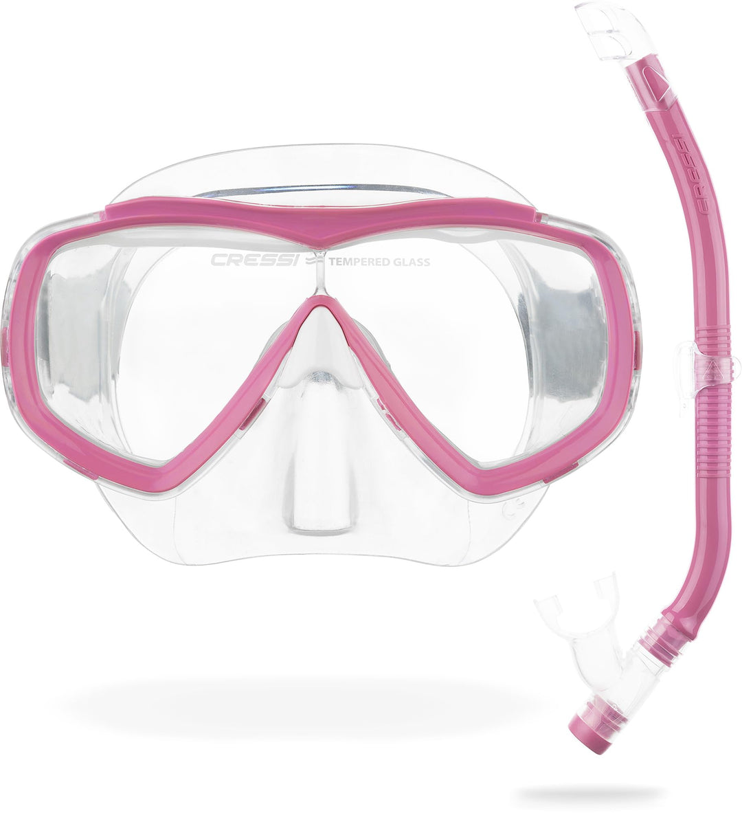 Cressi Estrella Jr - Maske zum Tauchen und Schnorcheln Transparent/Rosa Maske + Schnorchel, Transpar