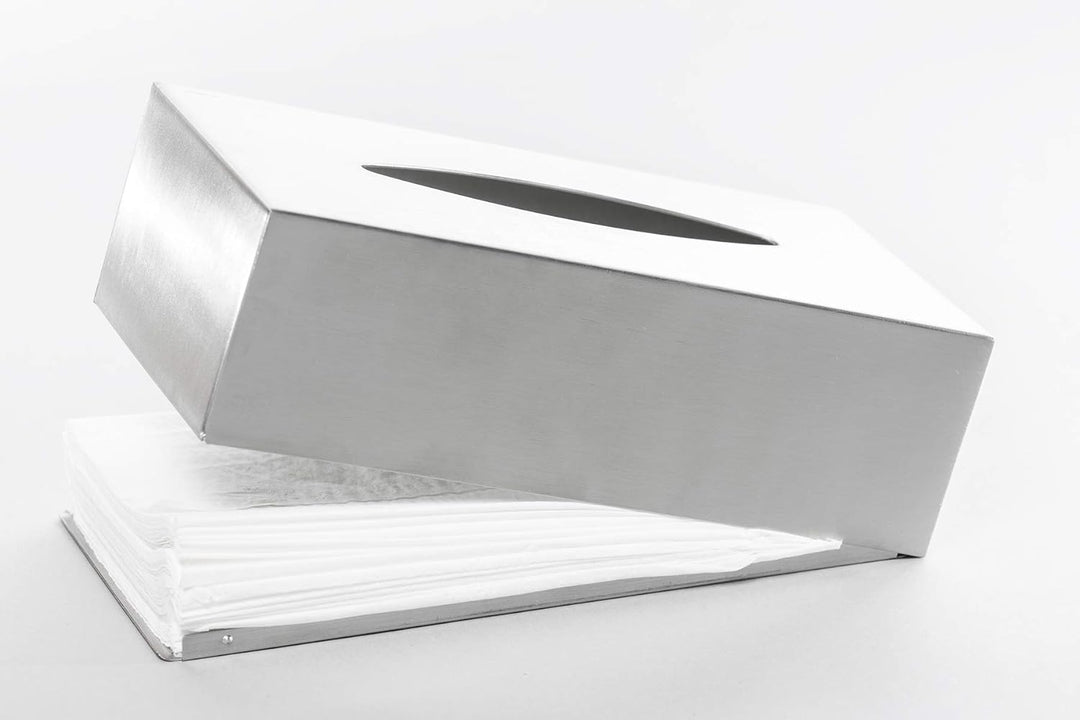 blomus -NEXIO- Kleenexbox aus mattiertem Edelstahl, Kosmetiktuchbox für alle Papiertücher, Papiertuc