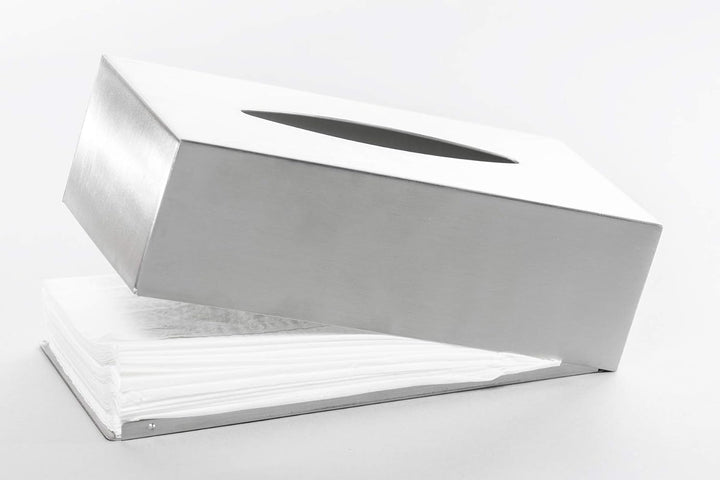 blomus -NEXIO- Kleenexbox aus mattiertem Edelstahl, Kosmetiktuchbox für alle Papiertücher, Papiertuc
