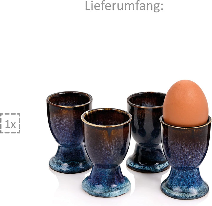 Sänger | Eierbecher Tokio 4 tlg, Eierhalter 4 Personen, Steingut Eier Becher Set, Erweiterung Frühst