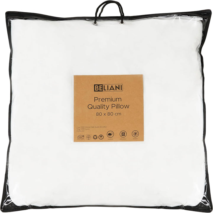 Kopfkissen 80x80 cm Mikrofaser weiss niedrig mit Polyester-Füllung Modern Errigal