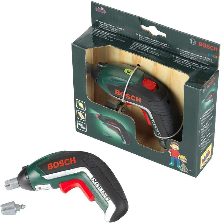 Theo Klein 8532 Bosch Kettensäge mit Zubehör I Batteriebetriebene Säge mit Sound- und Lichtfunktion