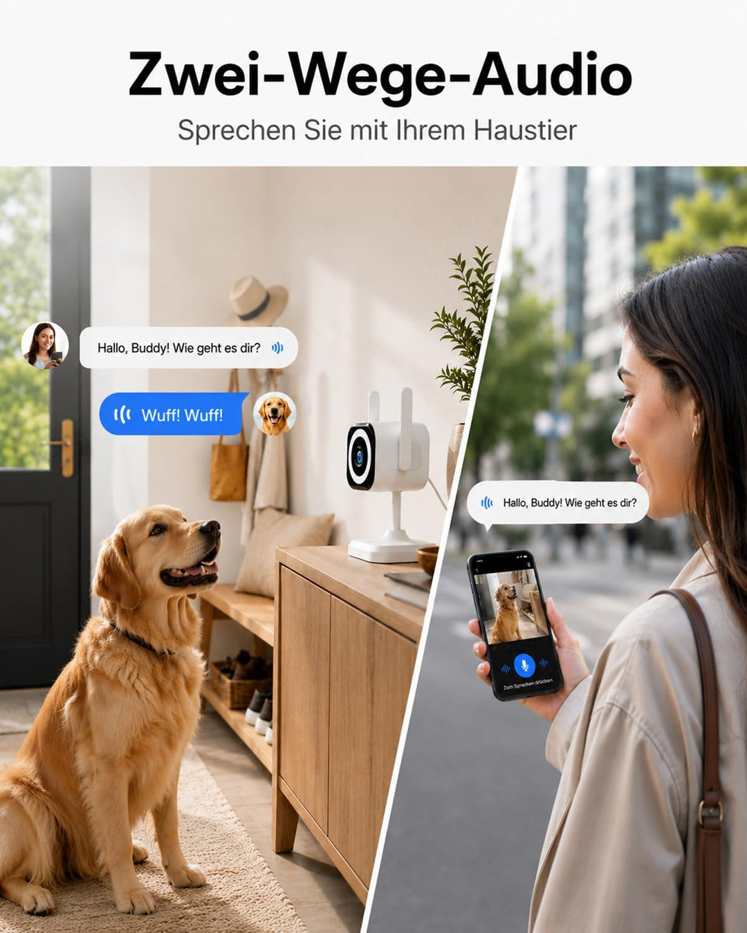 GUOANVISION 2K 5G Überwachungskamera Aussen/Innen, Kamera Überwachung Aussen, WLAN Camera Indoor/Out