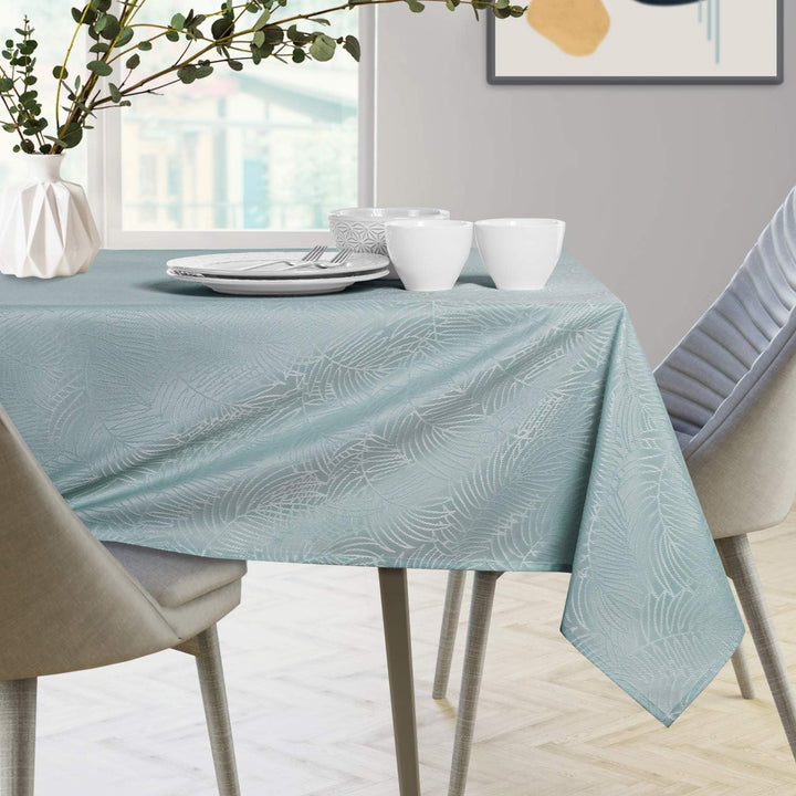 AmeliaHome Tischläufer Set 35x300 cm und 115x300 cm Lotuseffekt Wasserabweisend Blätter Minze Gaia 3