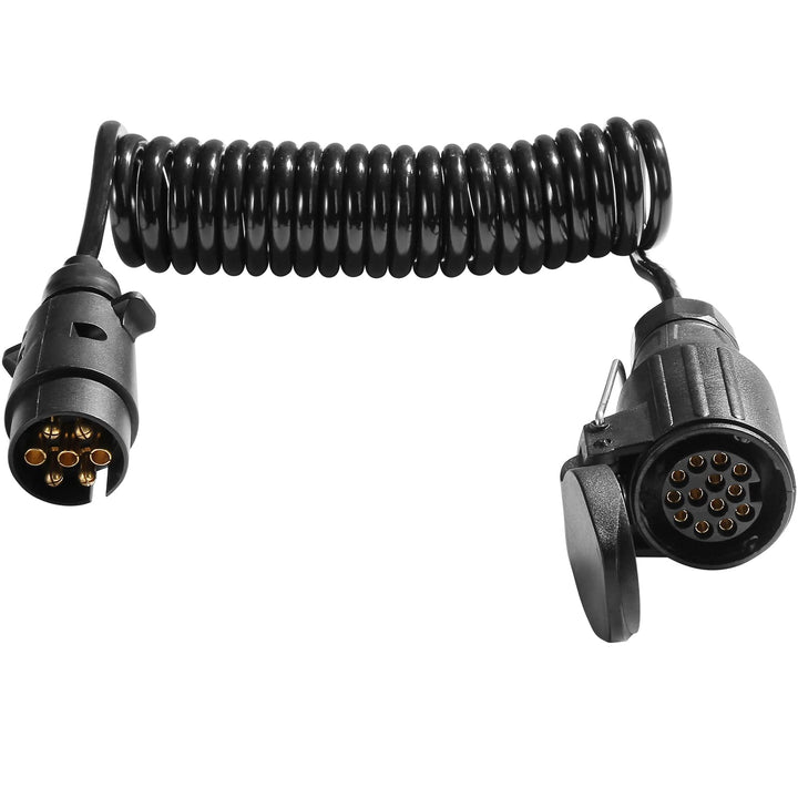 SPARKMOTO 2.8M Anhänger Kabel verlängerung 7 auf 13 polig,spiralkabel anhänger 7 polig,12V Adapter S
