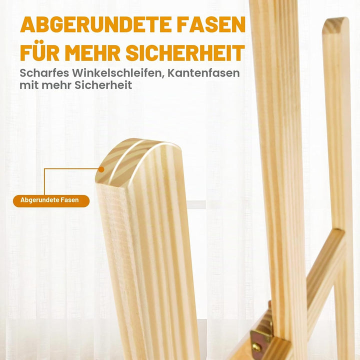 Staffelei Holz Gross 175 cm, A-Rahmen Holzstaffelei Einstellbare Höhe und Winkel, einfach zu montier