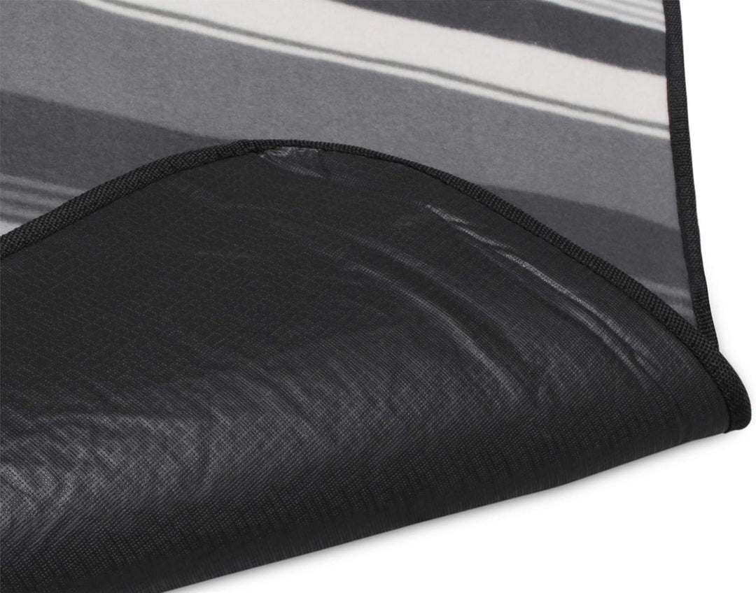 normani Outdoor Campingdecke Fleece mit Tragegriff wasserdicht isoliert Grau Gestreift 140 x 180 cm,