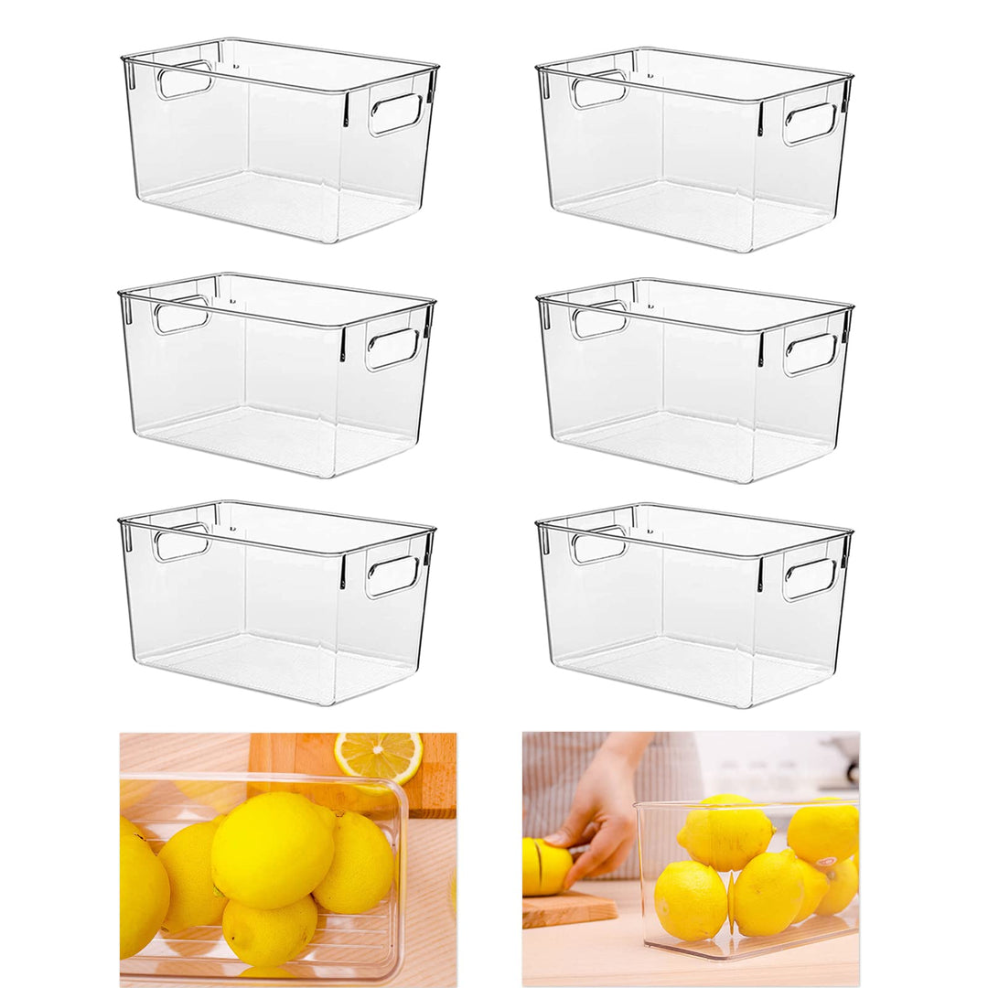 HPYLIF·H Kühlschrank Organizer 6er Set Küche Aufbewahrungsbox mit Griffen, Robust & Durchsichtiger -