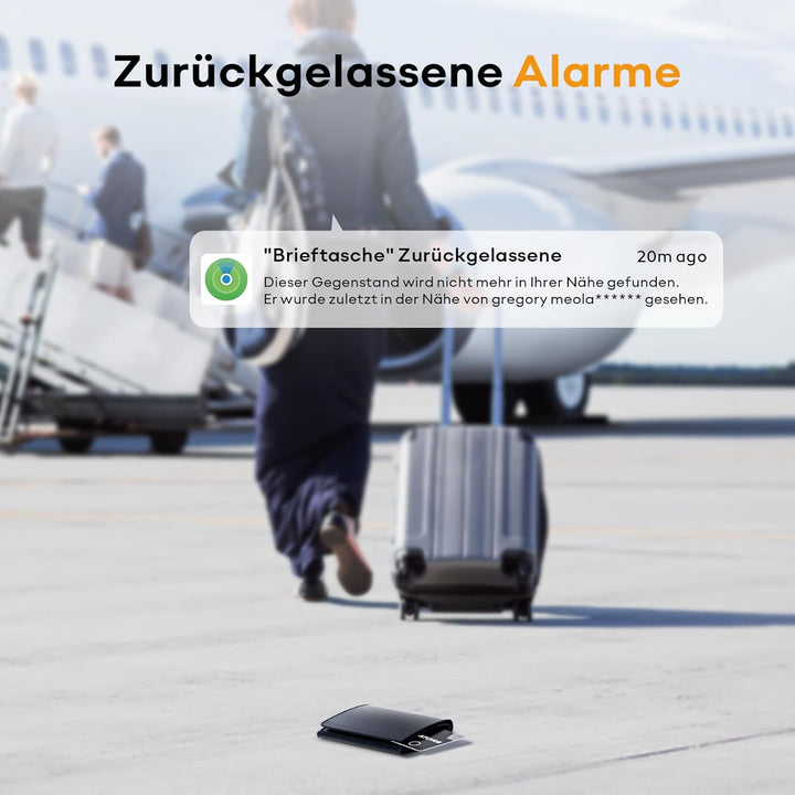 ATUVOS Wallet Tracker Karte Thin 1.6mm 2er Pack, Air Smart Tag Card Kompatibel mit Apple Wo ist? APP