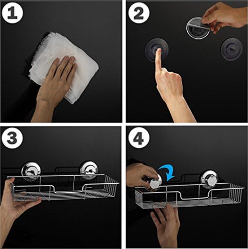 SANNO Saugduschwagen Bad Organizer Korb Seifenschale Halter mit Haken - 304 Edelstahl für Badezimmer