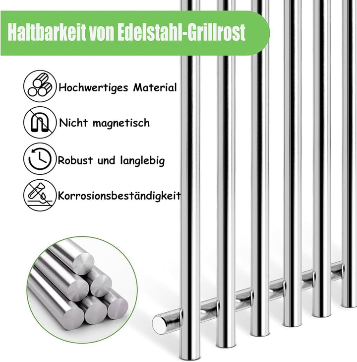 GFTIME 41.5 x 89cm Edelstahl Grillrost für Burnhard Fat fred Serie,Grillroste für Burnhard Fat fred