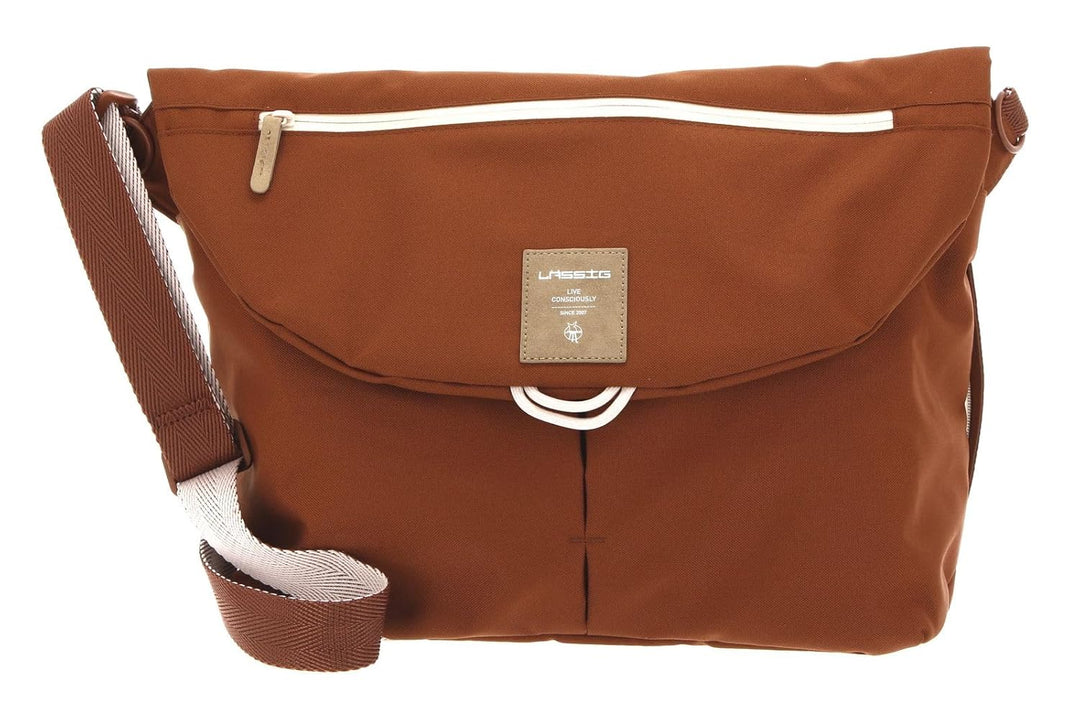 LÄSSIG Baby Wickeltasche inkl. Accessoires/Green Label Manu Messenger Bag rust, Rust