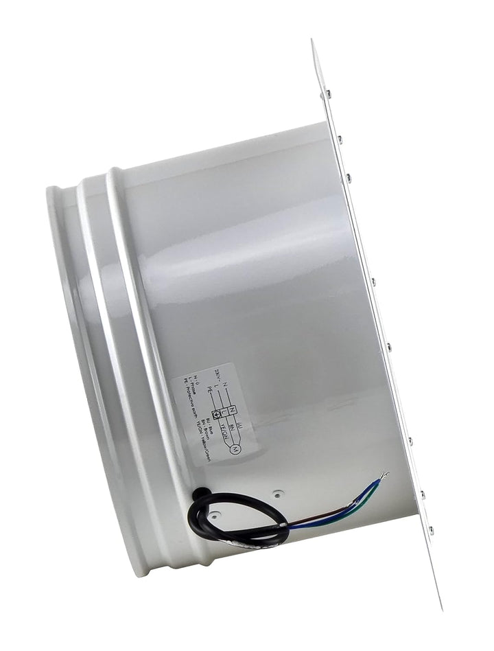 Steinberg14 Weiss Ø 250mm Rohrlüfter Wand Radiallüfter Ventilator Wandflansch Zu-Abluft, Metall Ø 25
