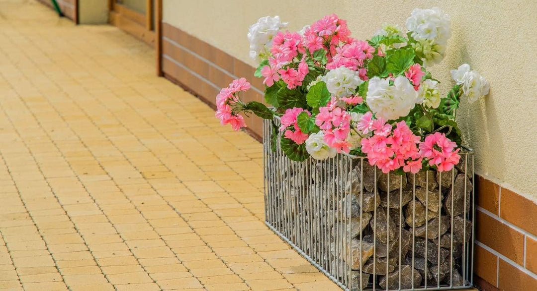 KADAX Gabionen-Pflanzkorb, Gabione, rechteckiger Pflanzkübel aus verzinktem Stahl, Steinkorb, Blumen