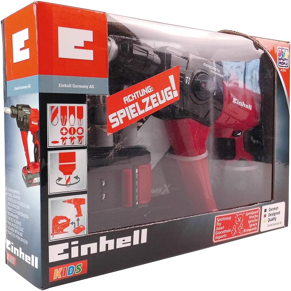 Happy People 41761 Einhell Kids Bohrhammer Bohrmaschine mit rotierendem Bohrer, mit Sound- und Licht