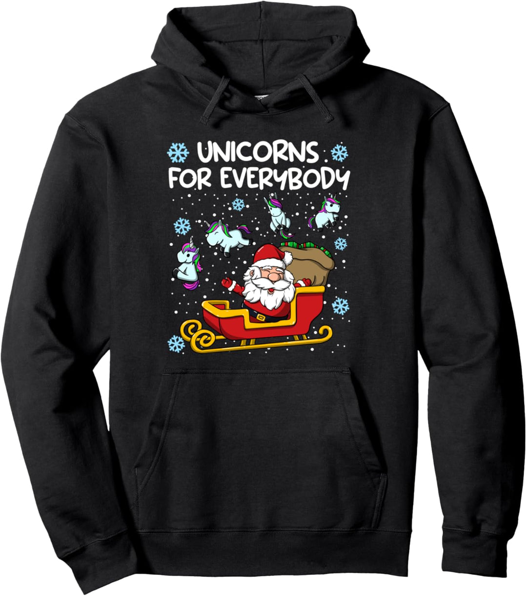 Unicorns for Everybody Santa Schlitten Lustiges Weihnachts-Einhorn Pullover Hoodie
