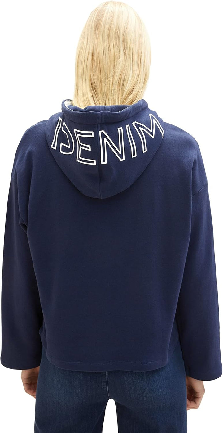 TOM TAILOR Denim Damen Basic Hoodie XS 10360 - Real Navy Blue, XS 10360 - Real Navy Blue