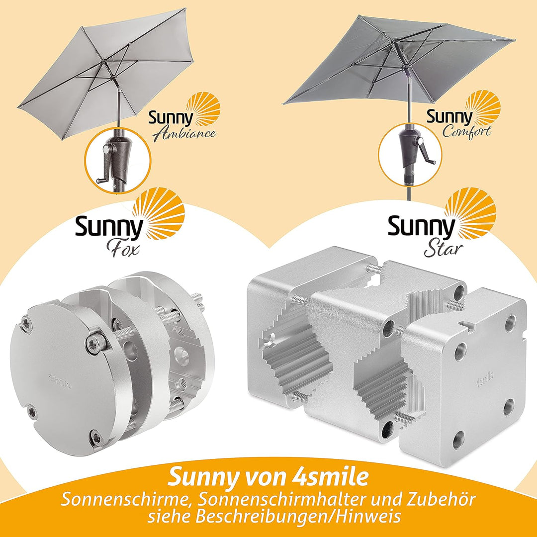 4smile Sonnenschirmhalter Balkongeländer – Aluminium Sonnenschirm Balkon Halterung - Schirmhalterung