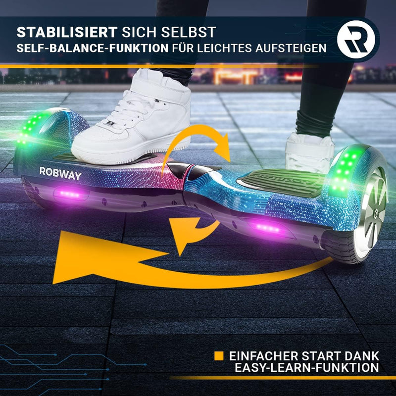 Robway W1 Hoverboard - Das Original - Marken Akku - Self Balance - 22 Farben - Bluetooth - 𝟮 x 𝟯𝟓𝟬 W