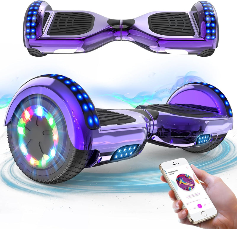 RCB Hoverboards 6,5 Zoll Skateboard Kinder und Jugendliche Hoverboards mit Bluetooth - Led Licht Seg