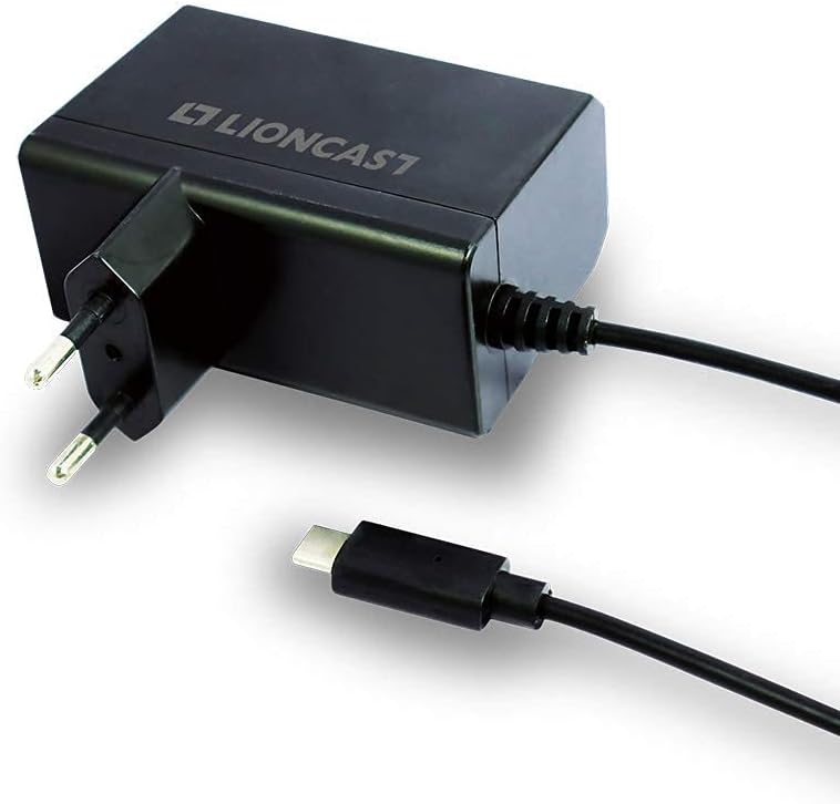 Lioncast Netzteil für Nintendo Switch/Switch Lite mit 1,8m Ladekabel | Ladegerät 15V via USB-C (Cont