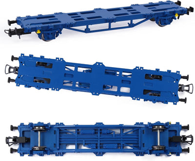 Evemodel 2 Set Spur H0 1:87 Schienenwagen Flachwagen mit Drehrungen Transport Gütern Schwerlast Wage